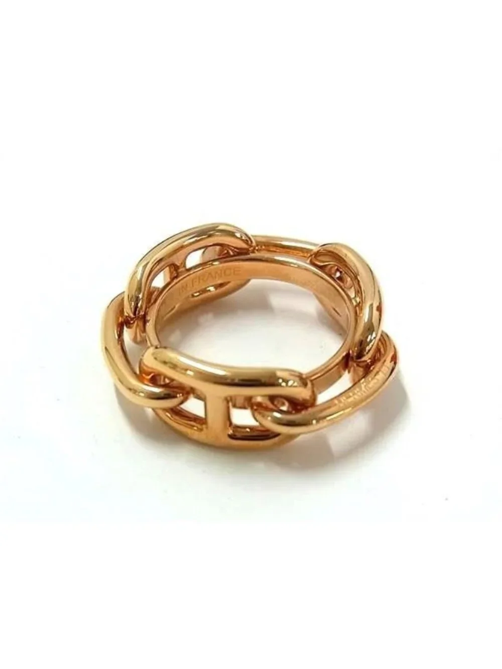 Hermes Chaine D'ancre Lucade Legato Scarf Ring Closure Pink Gold - Picture 2 of 3